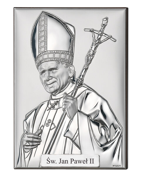 Obrazek z wizerunkiem papieża- świętego Jana Pawła II, prostokątny